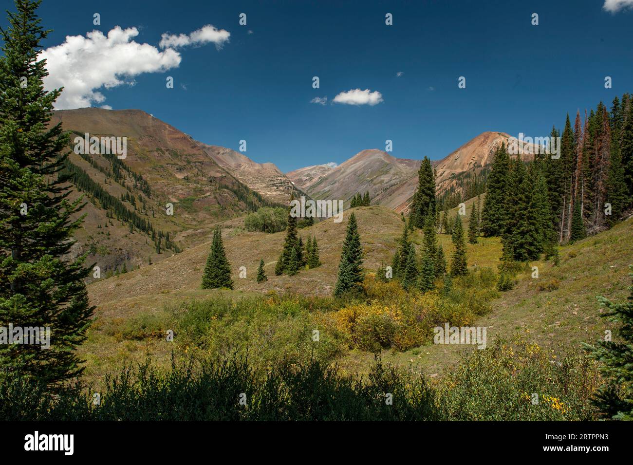 In the Elk Mountains west of Crested Butte, Colorado, on the road up Slate River to Paradise Basin. Stock Photo