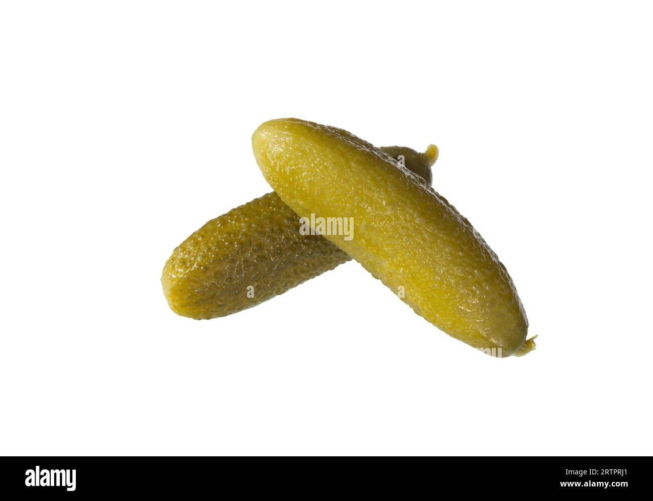 Pickled, marinated cucumbers isolated on white background Stock Photo