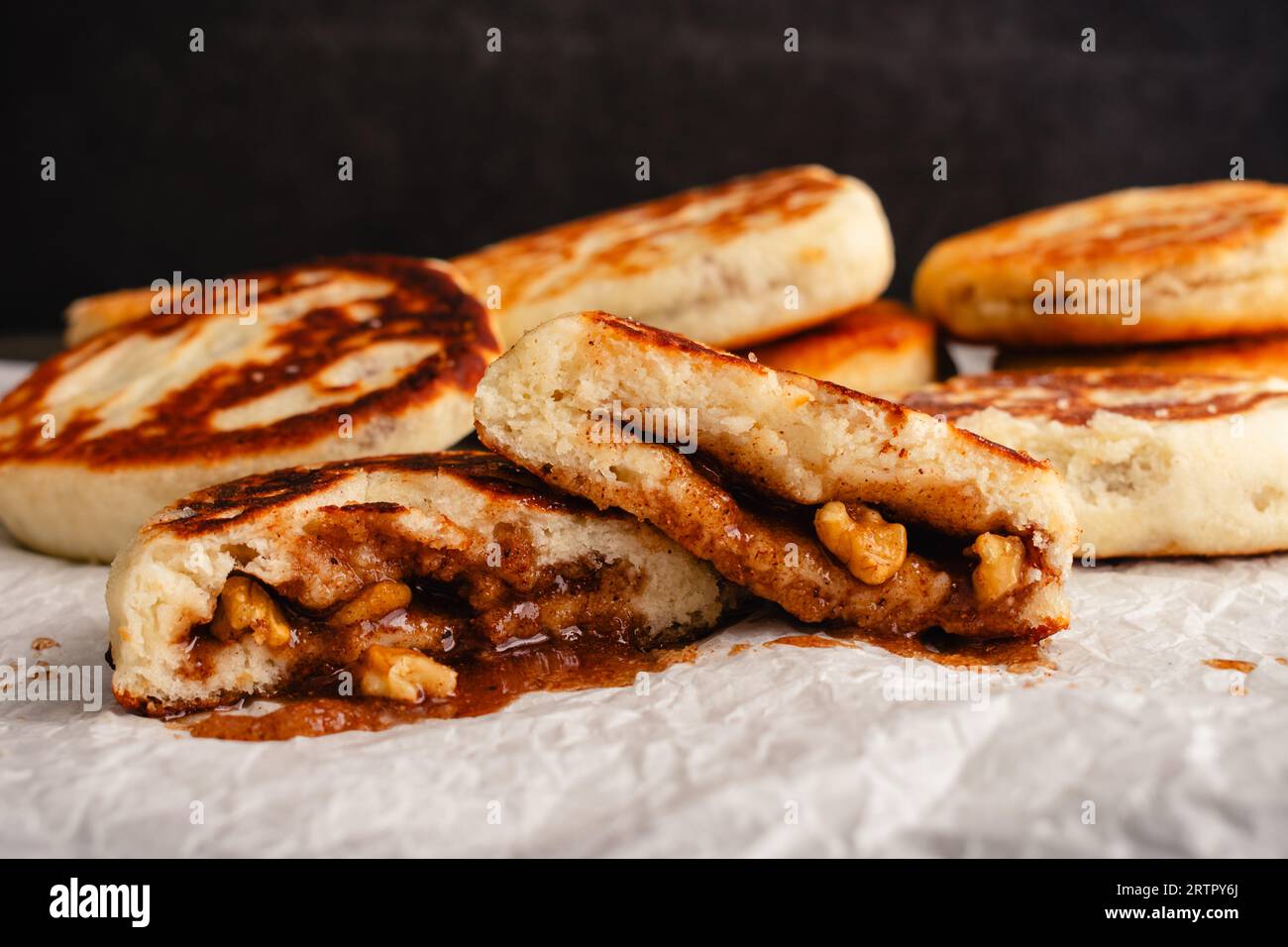 Hotteok Sweet Korean Pancakes with Brown Sugar Filling Popular Korean