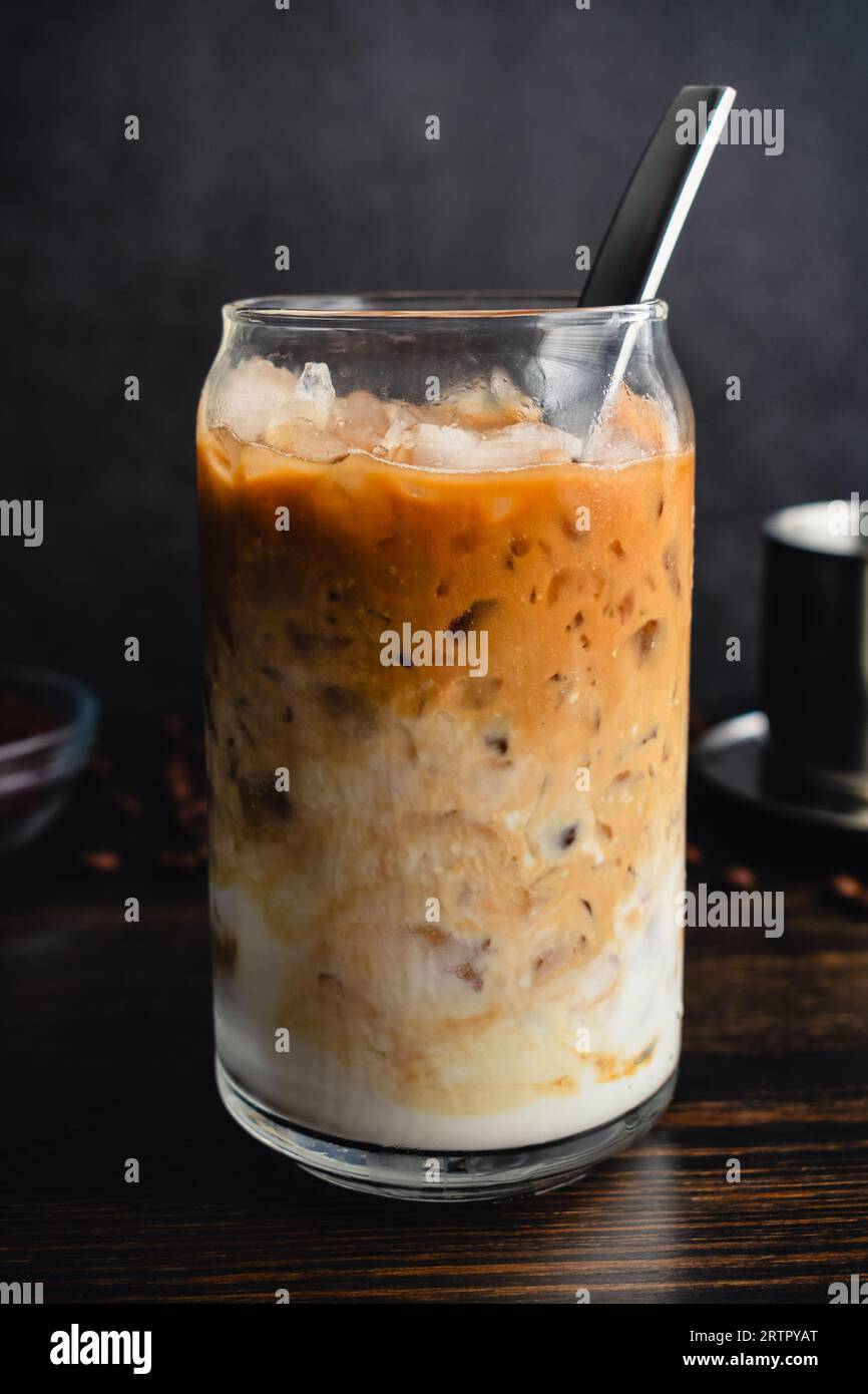 Vietnamese Yogurt Coffee (Sua Chua Cafe or Cà Phê Sữa): A glass of iced ...