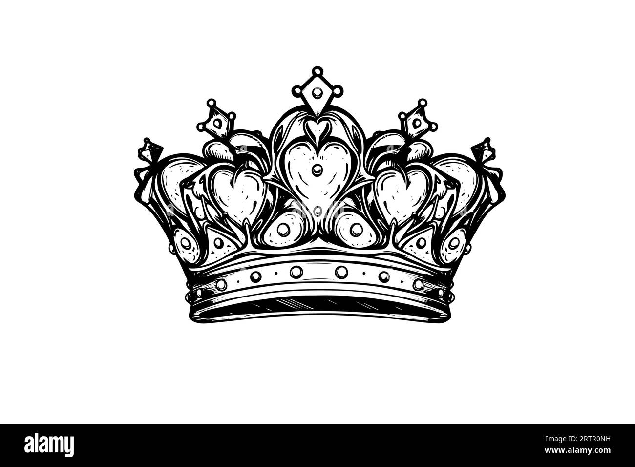 Hand drawn crown ink sketch. Vintage engraved vector illustration Stock ...