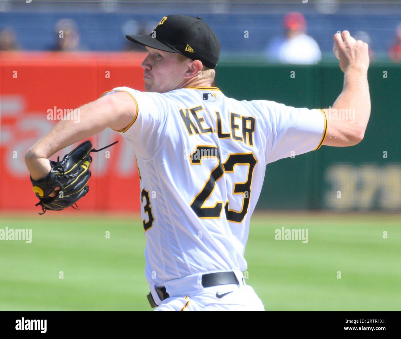Pittsburgh, United States. 14th Sep, 2023. Pittsburgh Pirates starting pitcher Mitch Keller (23) throws in the third inning against Washington Nationals at PNC Park on Thursday, September 14, 2023 in Pittsburgh. Photo by Archie Carpenter/UPI Credit: UPI/Alamy Live News Stock Photo