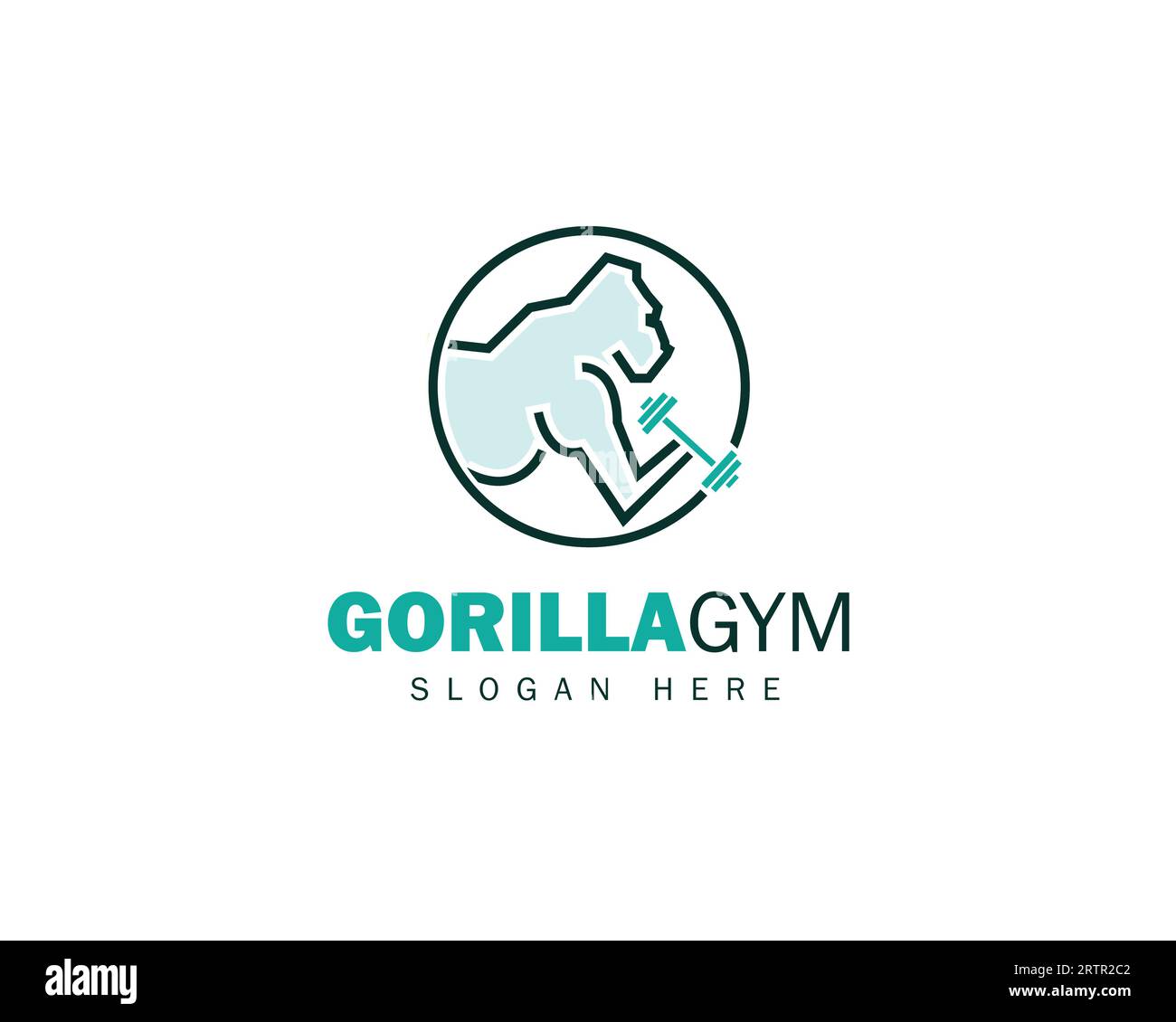 Gorilla Gym logo design template. Modern horse logo design. Creative