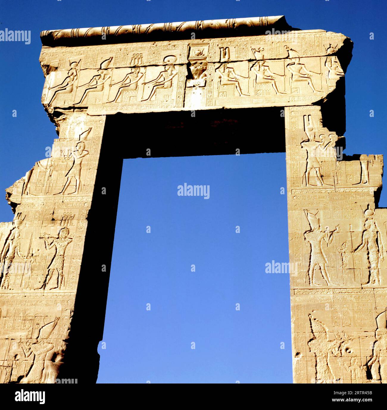 The Gateway of Hathor at Dendera Temple Complex, Qena, Egypt . Stock Photo