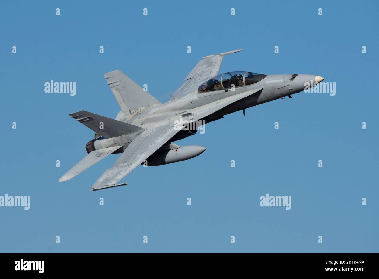 Avión de combate, reactor militar biplaza F-18 Hornet Stock Photo