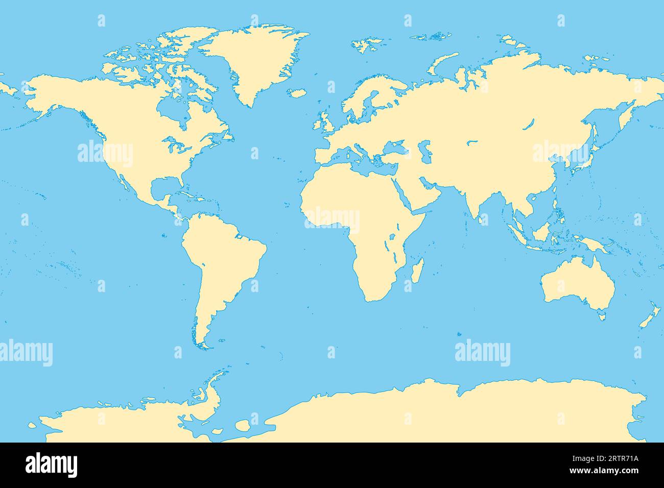 World Map Continents And Oceans And Seas
