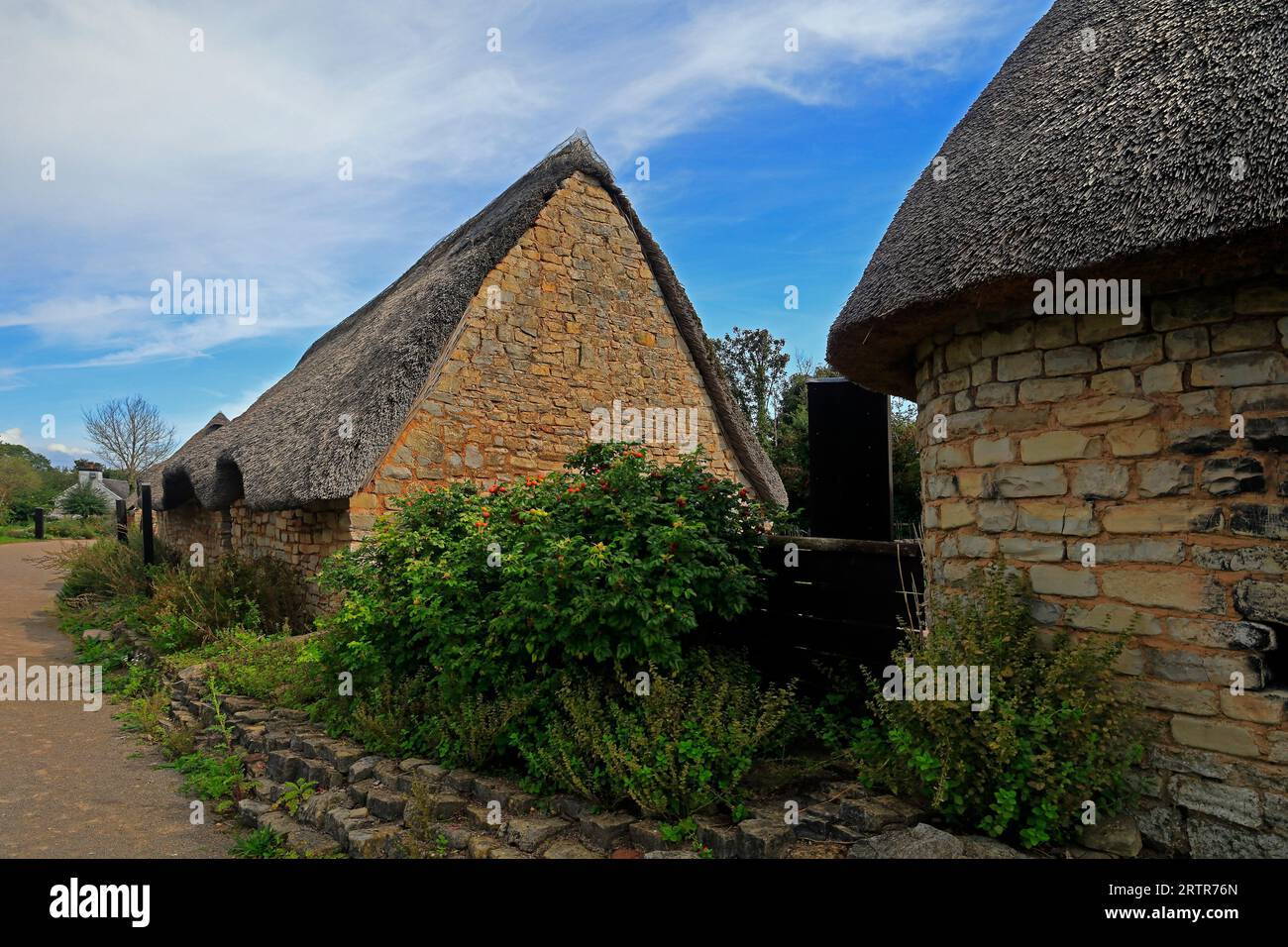 Mediaeval village at Cosmeston Lakes and Country Park, South Wales ...