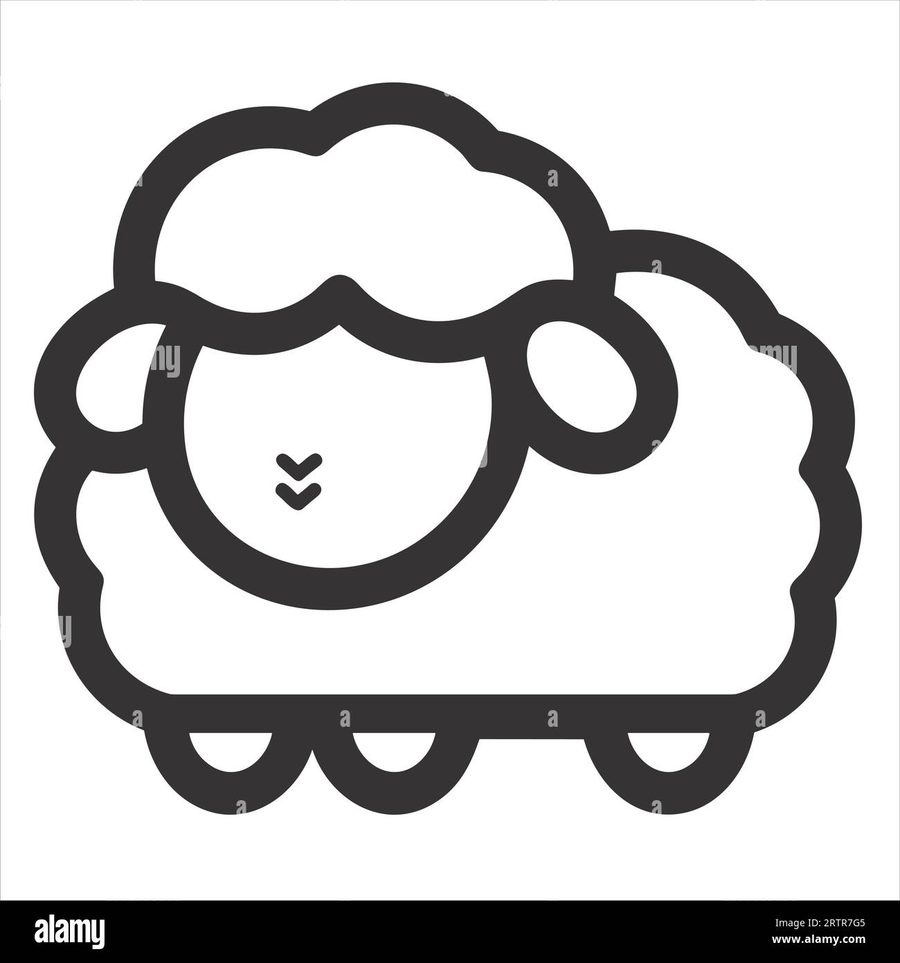 Simple sheep animal vector icon Stock Vector
