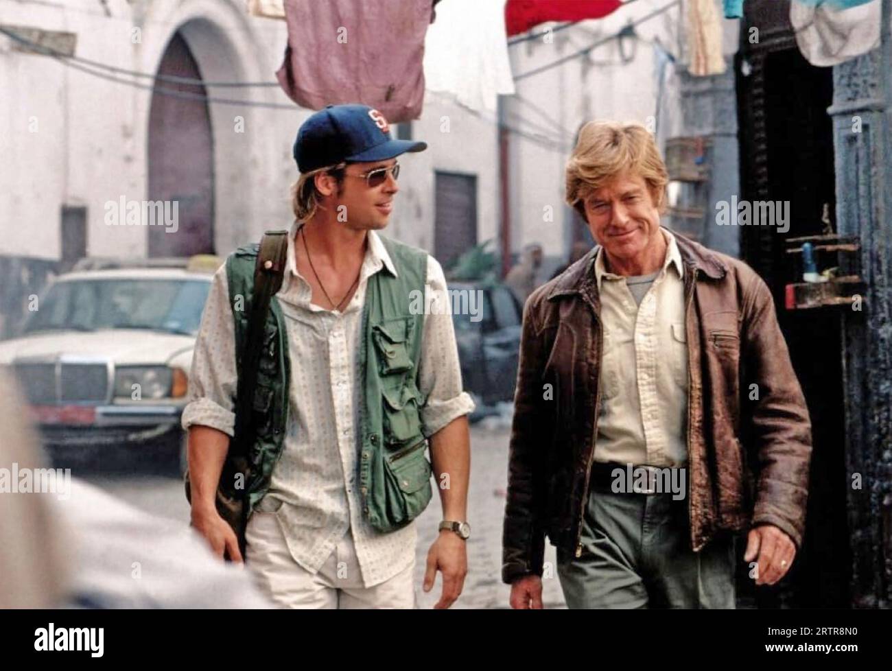 THE SPY GAME 2001 Universal Pictures film with Robert Redford at right and Brad Pitt Stock Photo