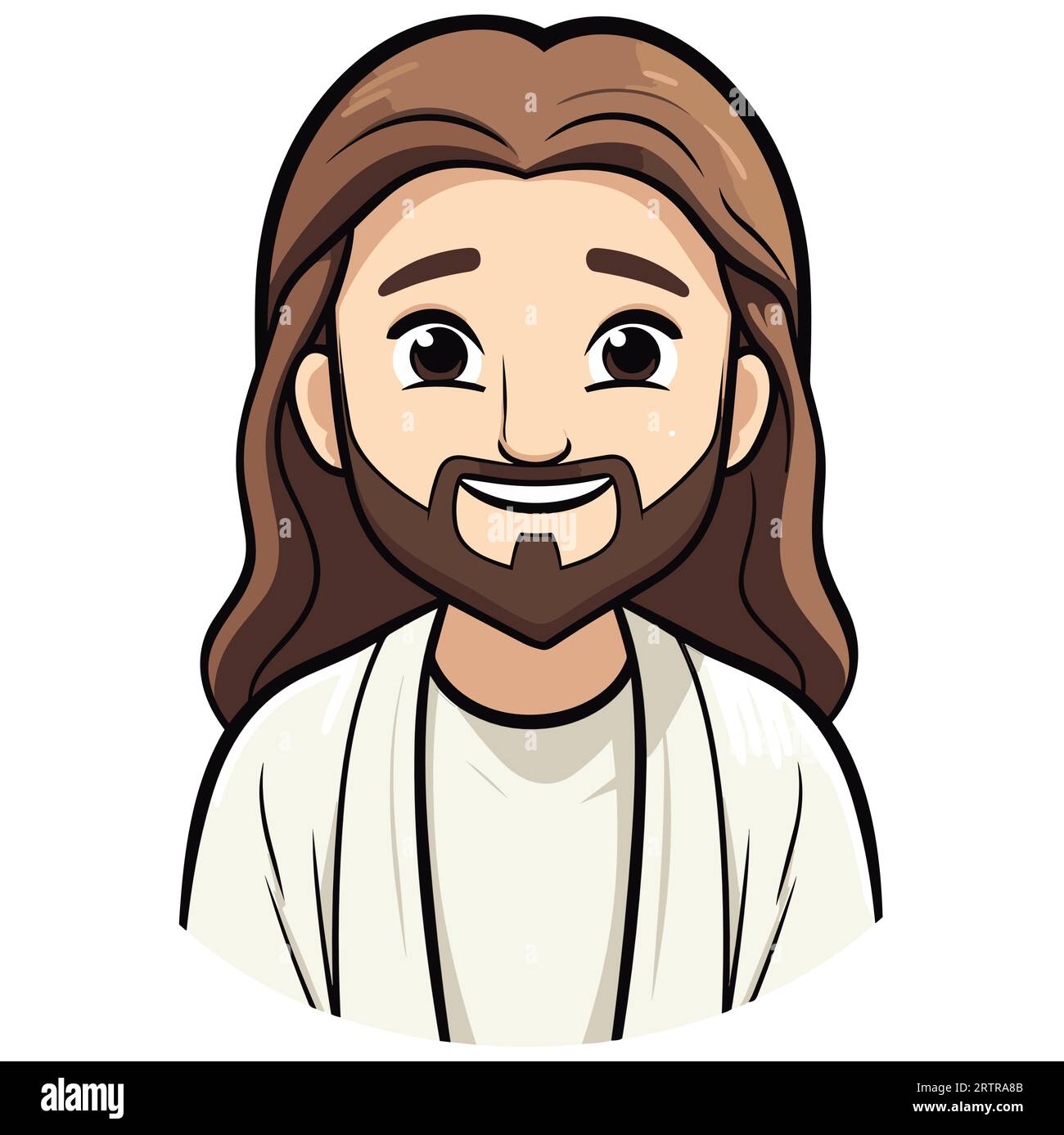 Simple Jesus Face Cartoon Illustration Stock Vector Image & Art - Alamy 9C0