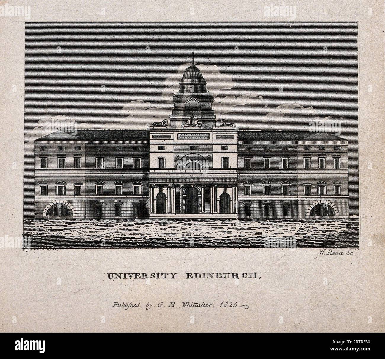The University of Edinburgh, Scotland, Line engraving by W. Read 1825