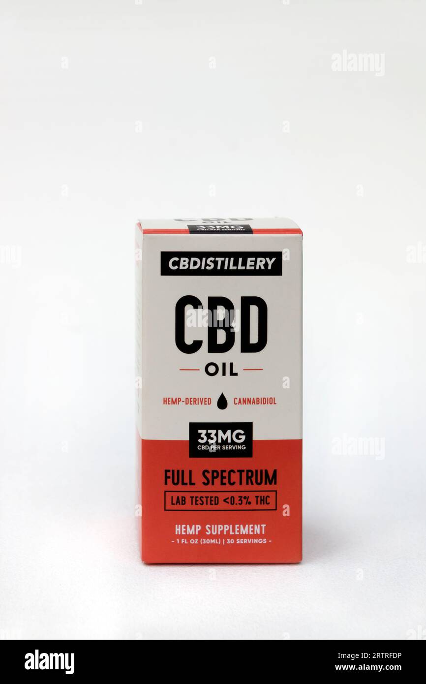 CBD (Cannabidiol) Oil that's hemp-derived and full spectrum. Stock Photo