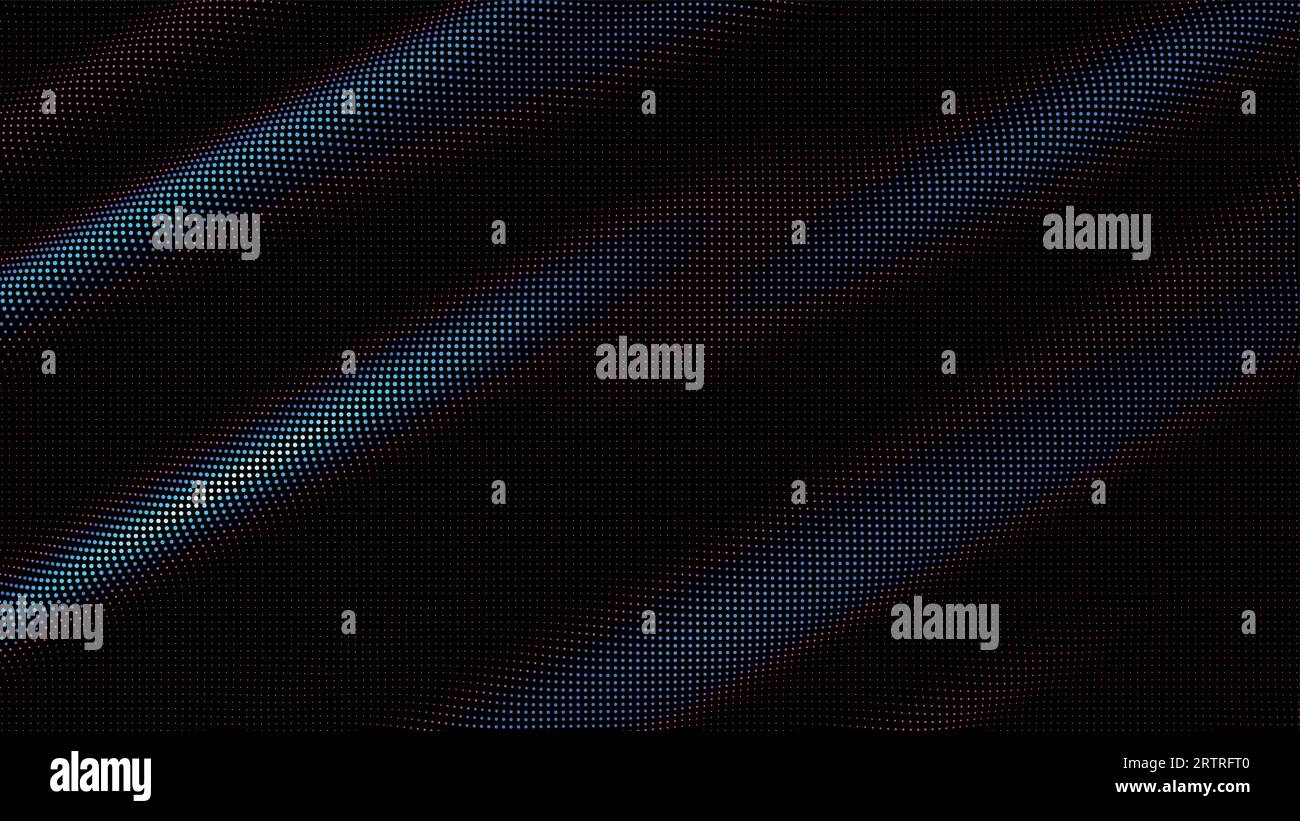 waves of colorful points. Digital data splash of point array. Futuristic smooth glitch UI element Stock Vector