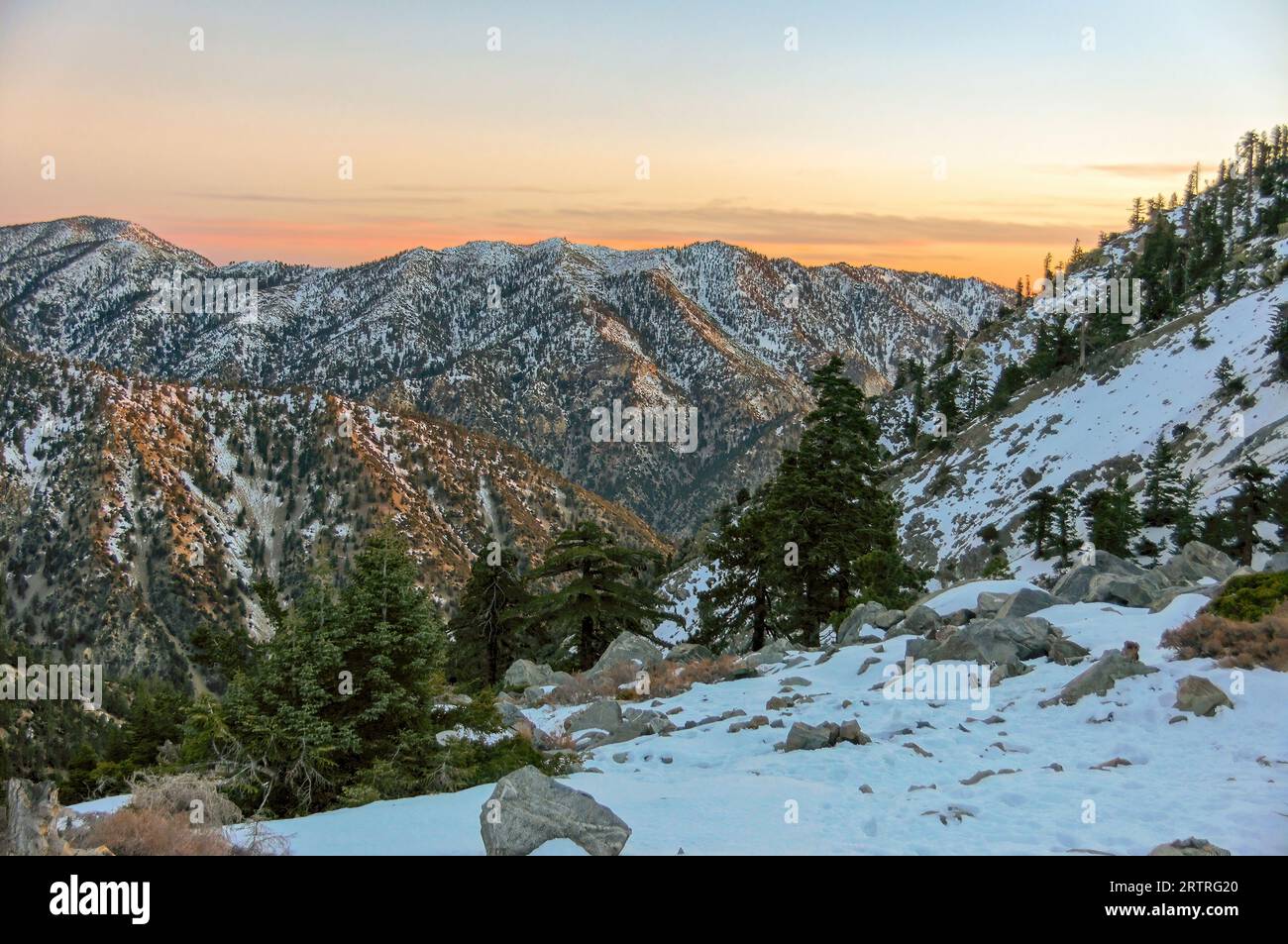 Winter views from Mt San Antonio summit, A.K.A. Mount Baldy or Old