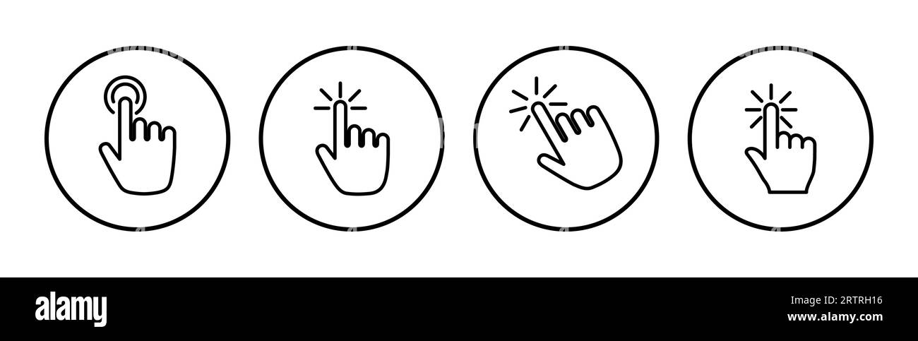 hand click icon vector. clicking finger icon. pointer icon Stock Vector ...