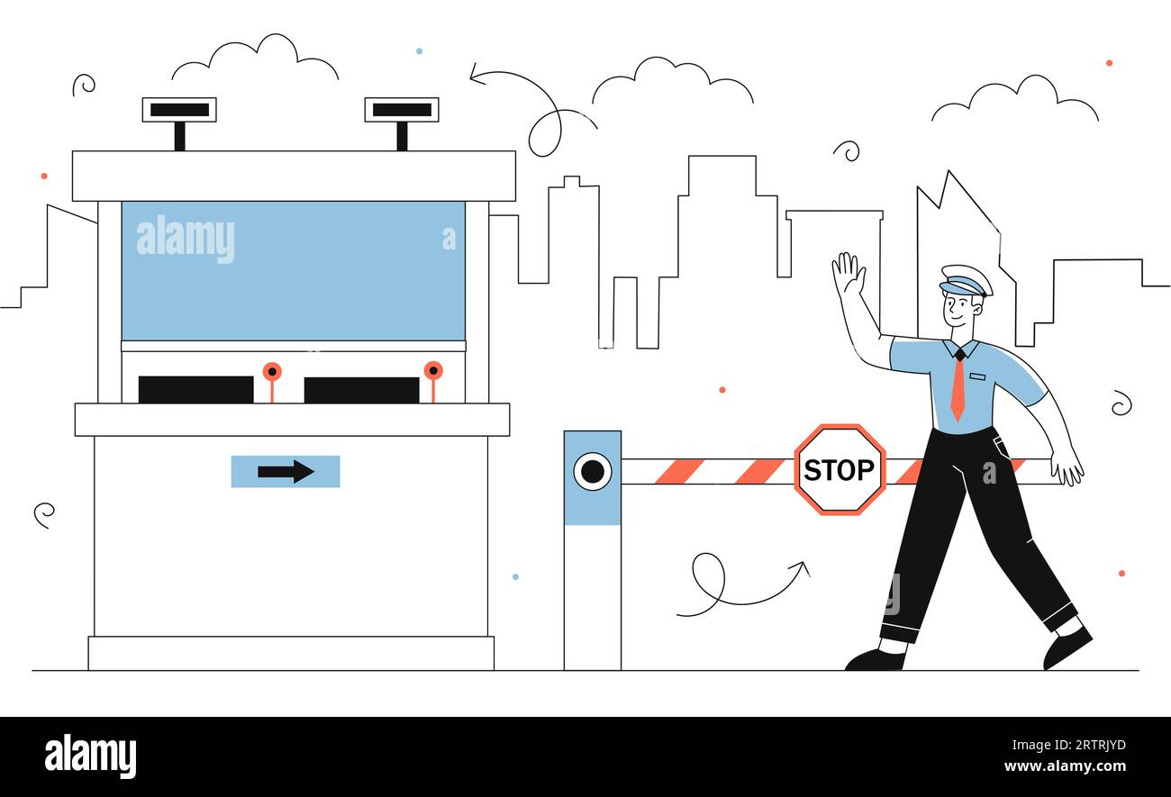 Parking security vector line concept Stock Vector