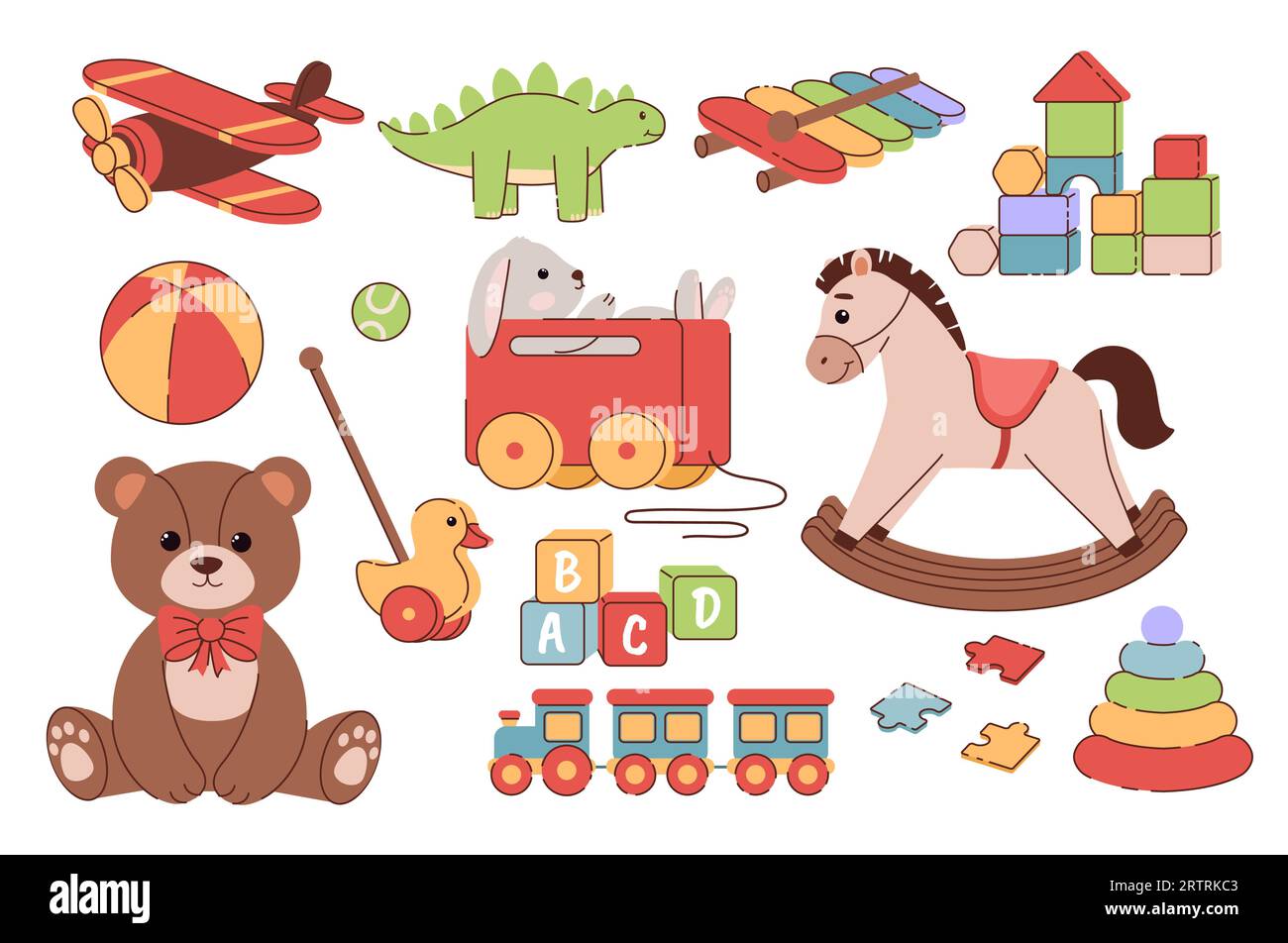 Set of different toys vector Stock Vector