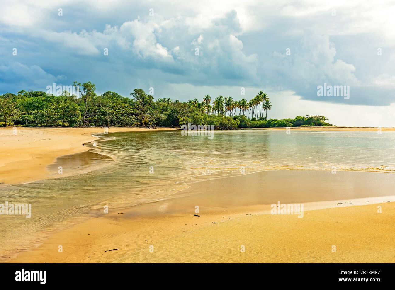 Sargi beach in the city of Serra Grande in Bahia surrounded by the sea and vegetation Stock Photo