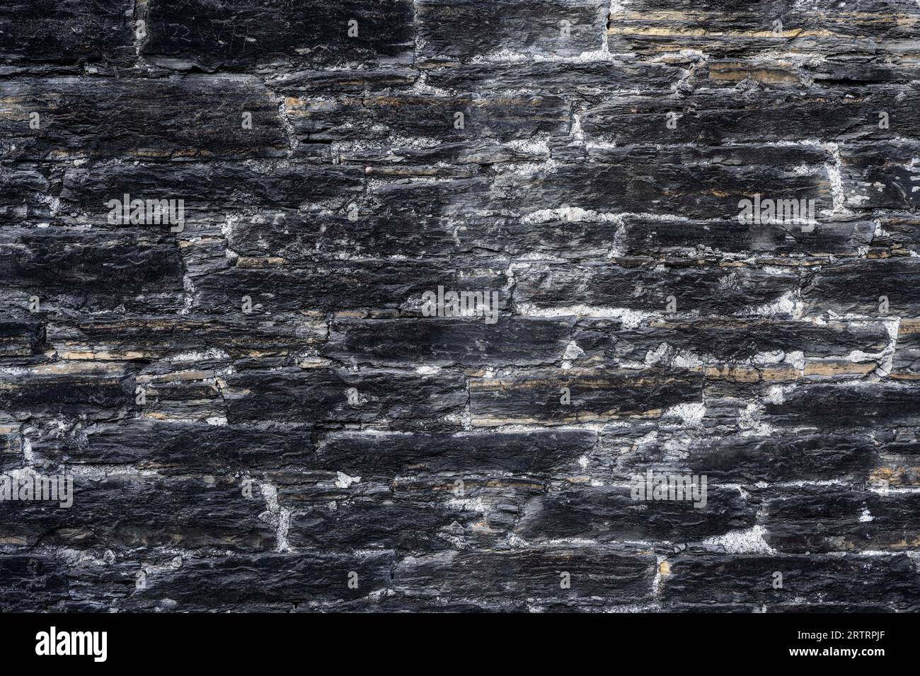 Slate wall stones, full-size, background Stock Photo
