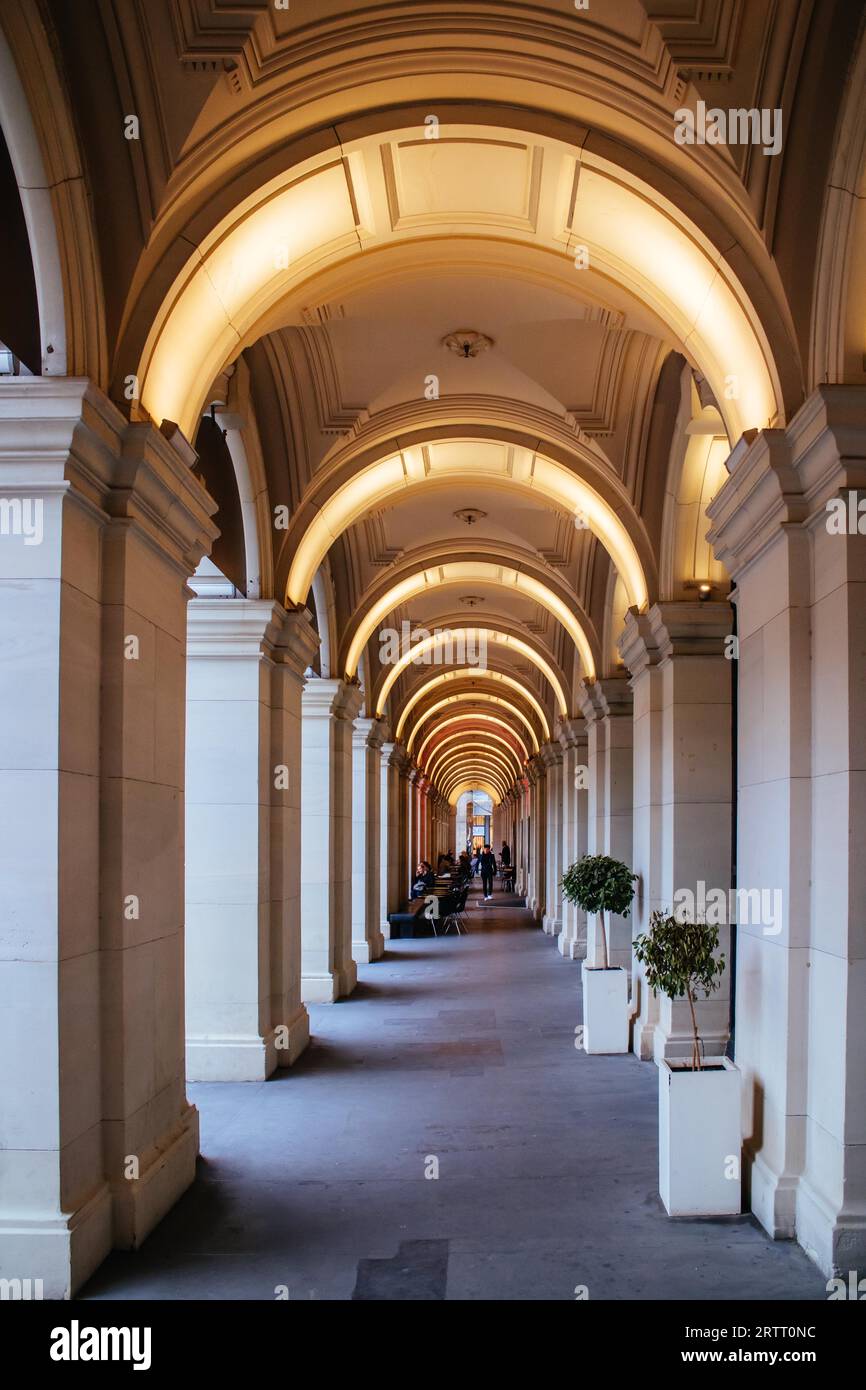 Melbourne, Australia, August 26, 2015: The outside laneway of former General Post Office at Melbourne CBD Stock Photo