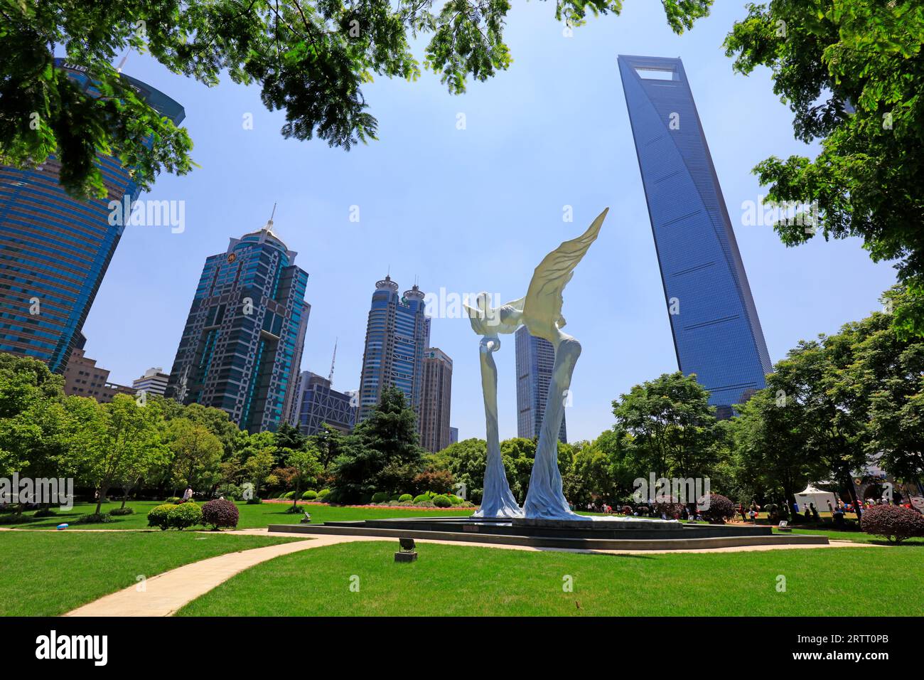 Shanghai, China - June 1, 2018: Huixiang green space sculpture in the Lujiazui green space Park, Shanghai, China Stock Photo