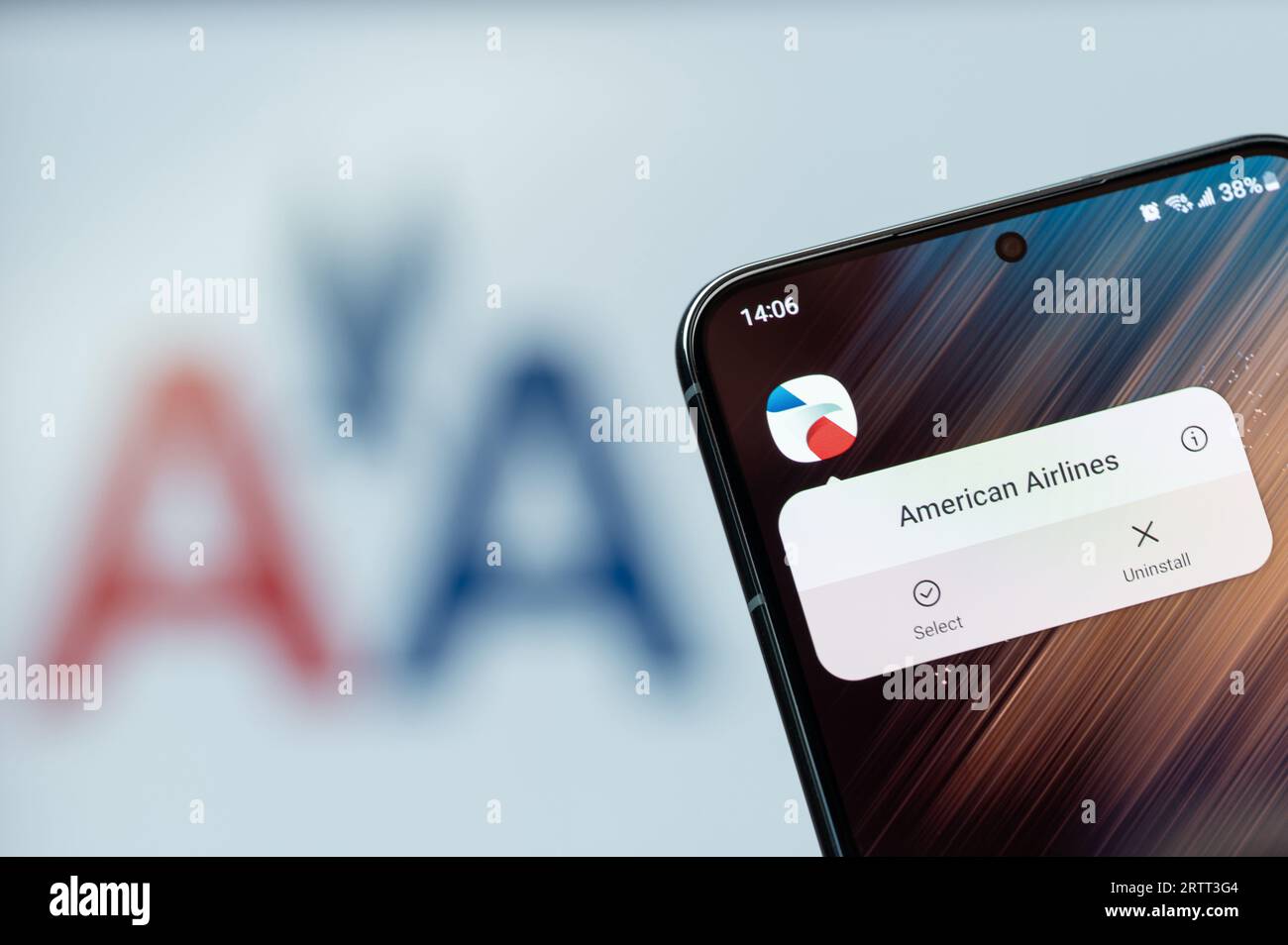 American airlines display screen hi res stock photography and images