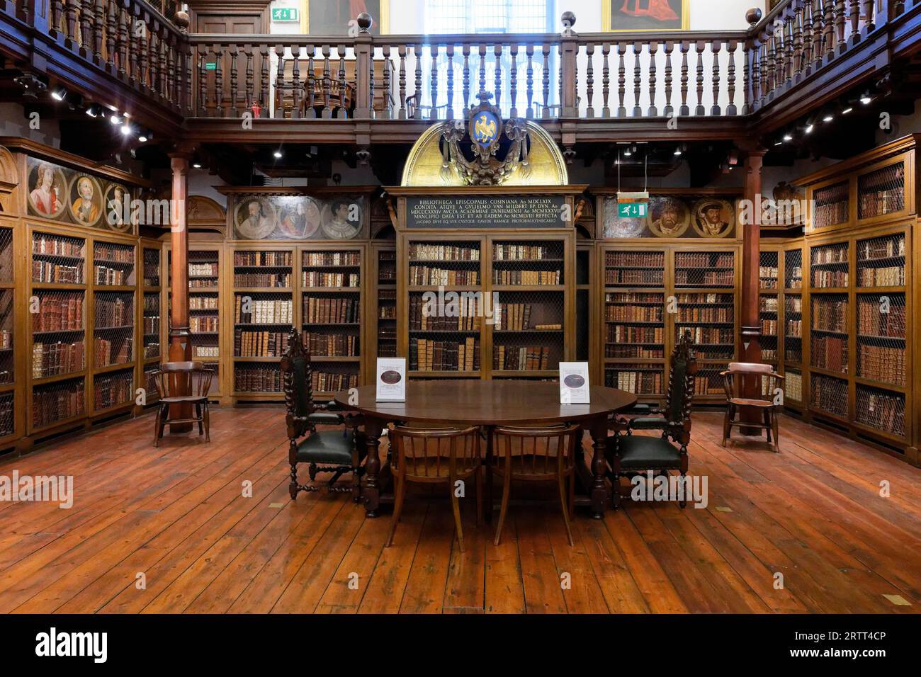 Interior view, University Library (Bishop Cosin Library), Palace Green, Durham, England, United Kingdom Stock Photo