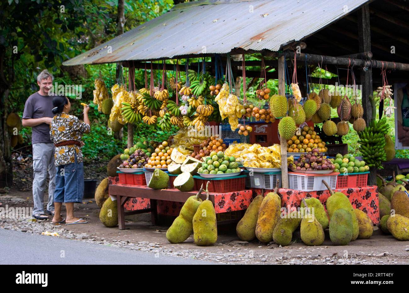 Exotic fruits stall with fruit, Bali, Indonesia Stock Photo Alamy