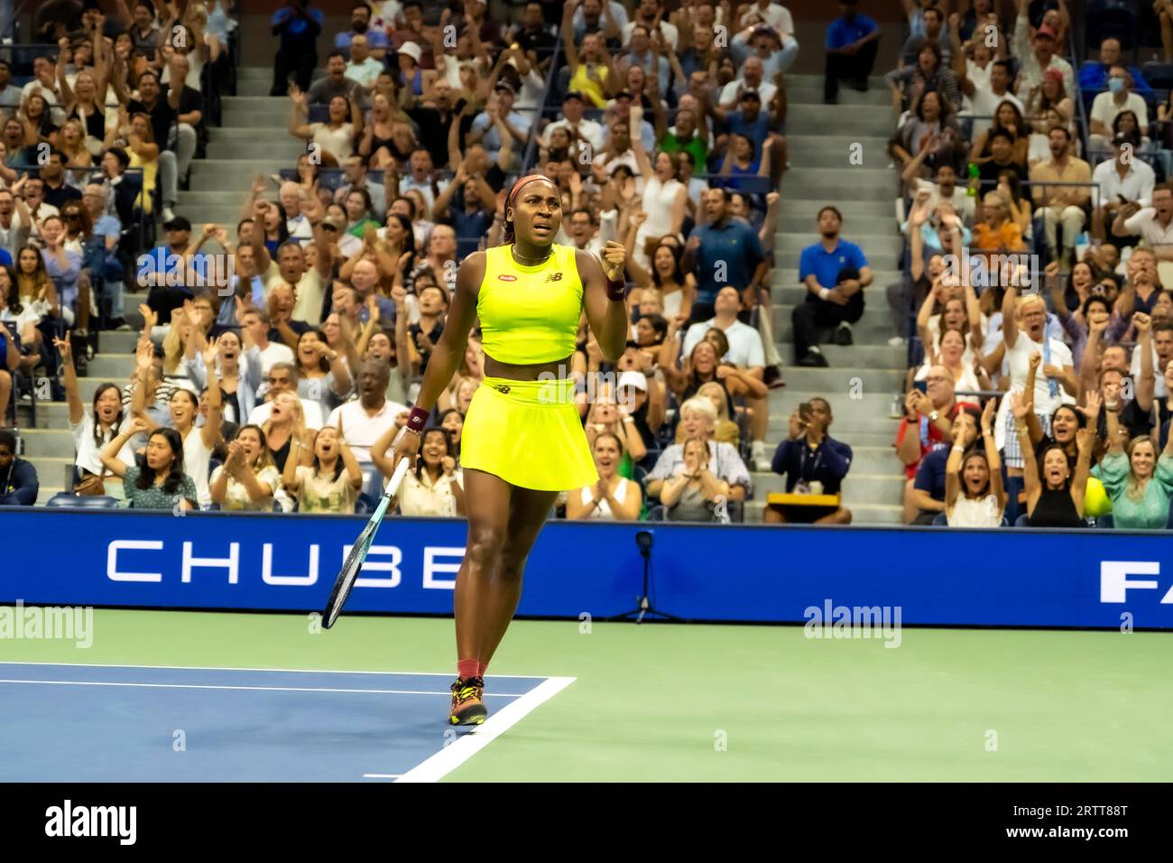 Coco Gauff (USA) competing in the Women's Singles Semifinals at the