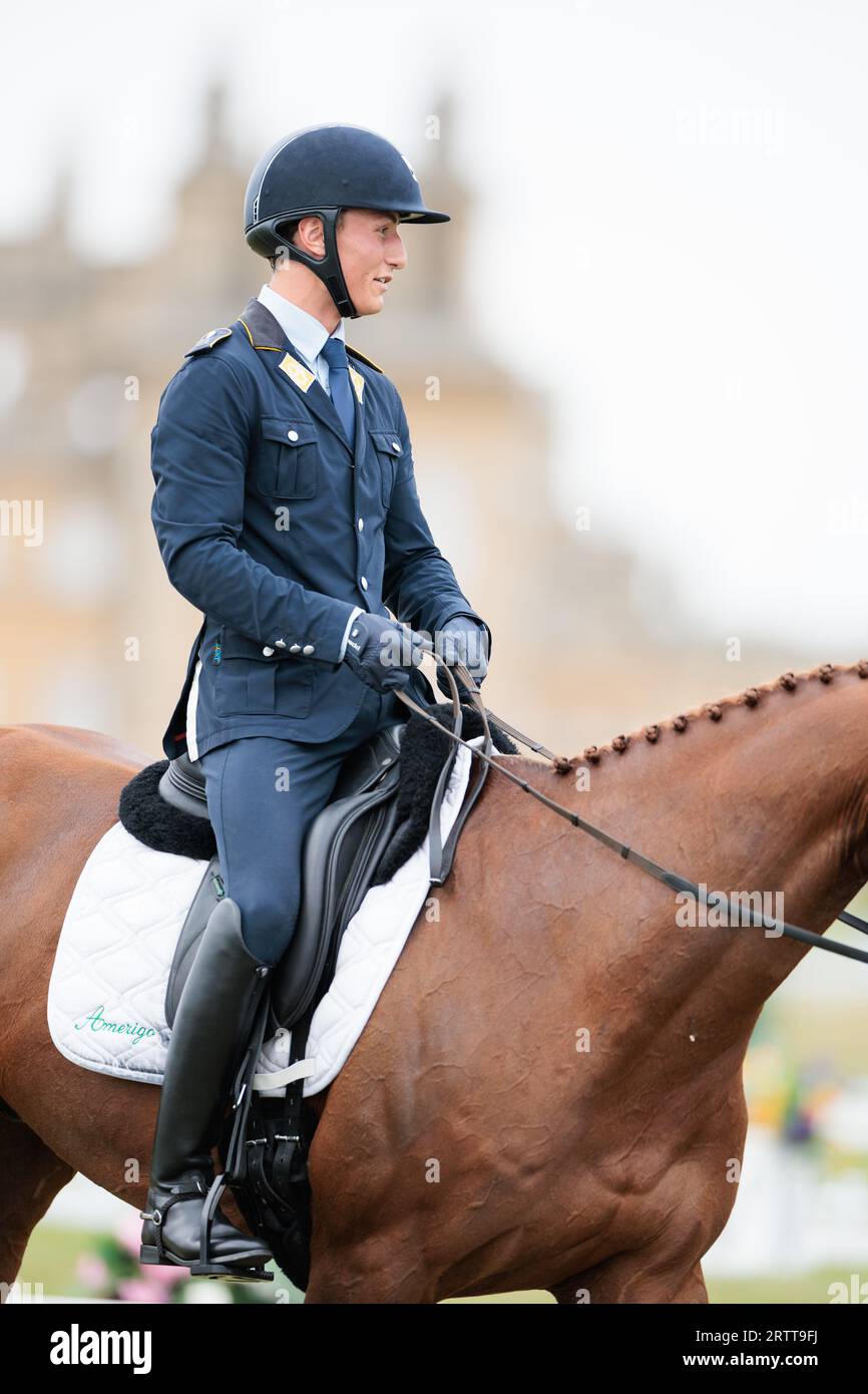 Calvin Bockmann of Germany with The Phantom Of The Opera during the dressage test at the Blenheim Palace International Horse Trials on September 14, 2023, United Kingdom (Photo by Maxime David/MXIMD Pictures - mximd.com) Stock Photo