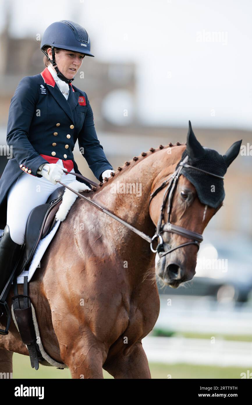 Laura Collett of Great Britain with Bling during the dressage test at the Blenheim Palace International Horse Trials on September 14, 2023, United Kingdom (Photo by Maxime David/MXIMD Pictures - mximd.com) Stock Photo