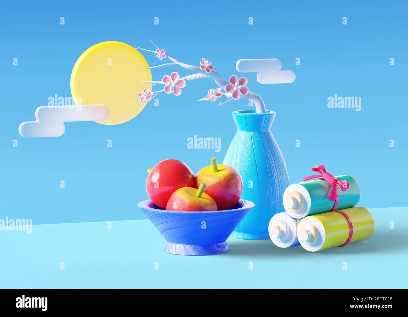 graphic concept of holiday, korea traditional holiday, chuseok gift Stock Photo