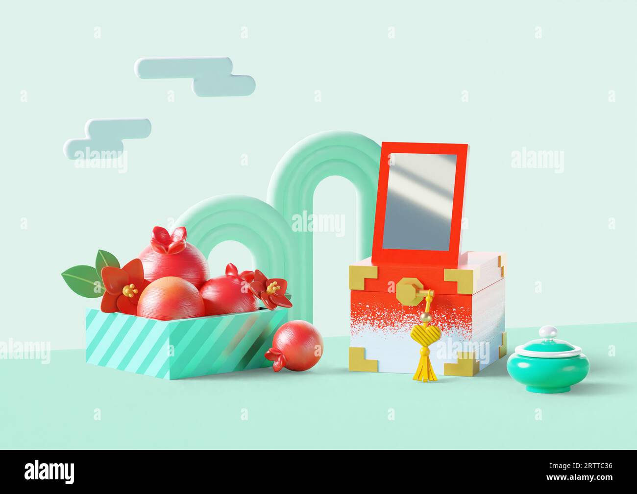 graphic concept of holiday, korea traditional holiday, chuseok gift Stock Photo