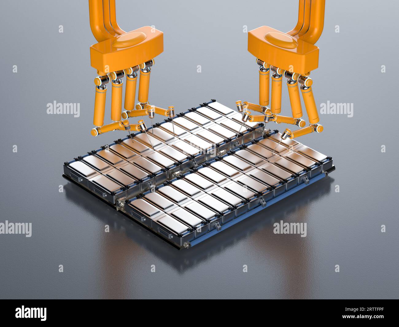 Automation battery manufacturing with 3d rendering electric car battery