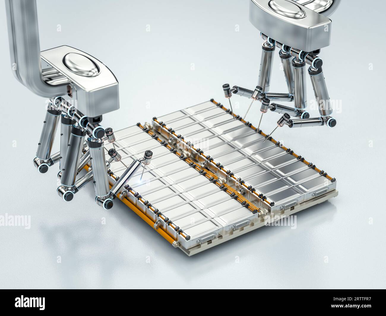 Automation battery manufacturing with 3d rendering electric car battery