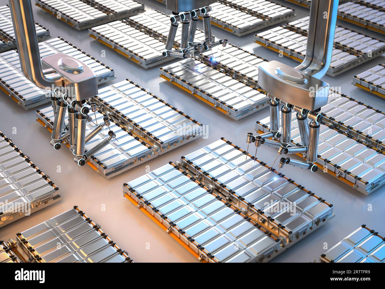 Automation battery manufacturing with 3d rendering electric car battery