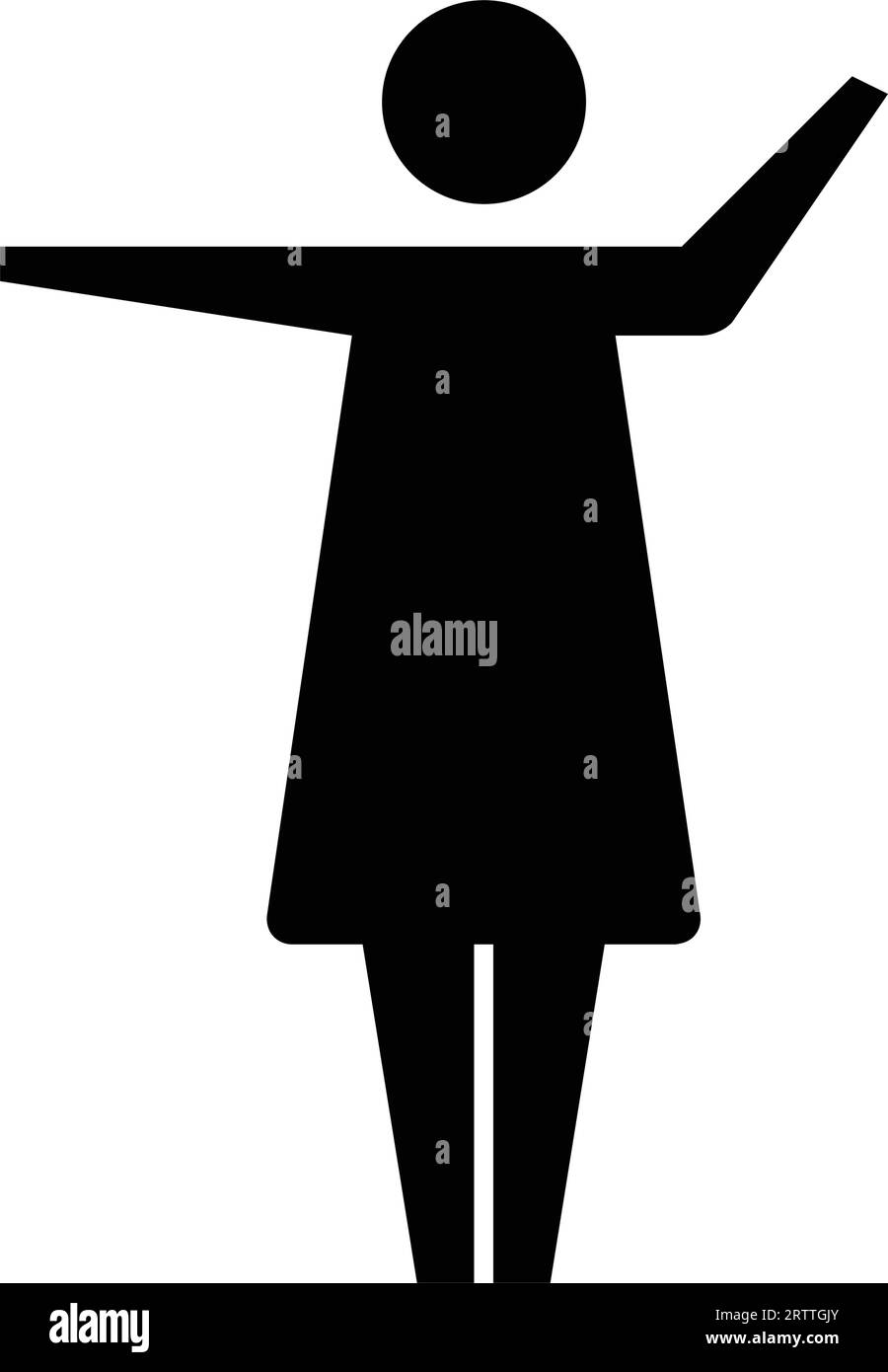 Woman icon open arms vector female person with raised hands symbol in a ...