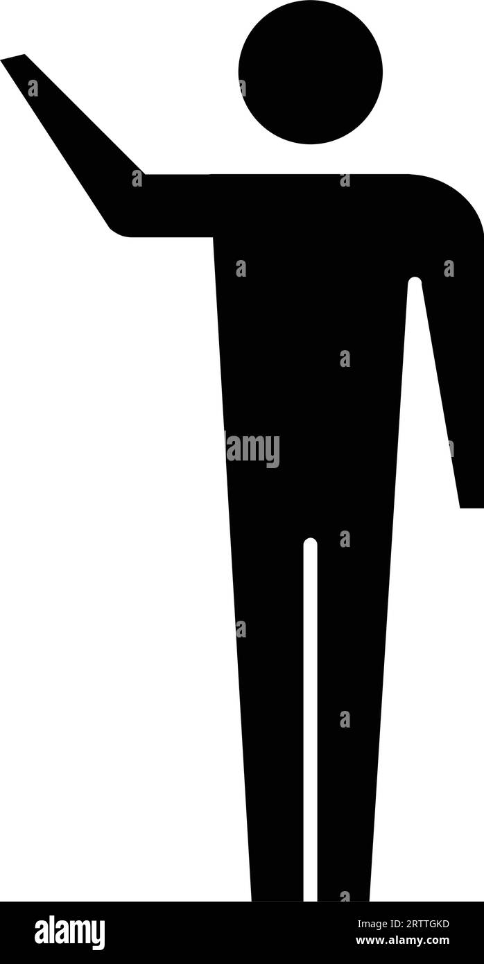 Man icon open arms vector male person with raised hands symbol in a ...