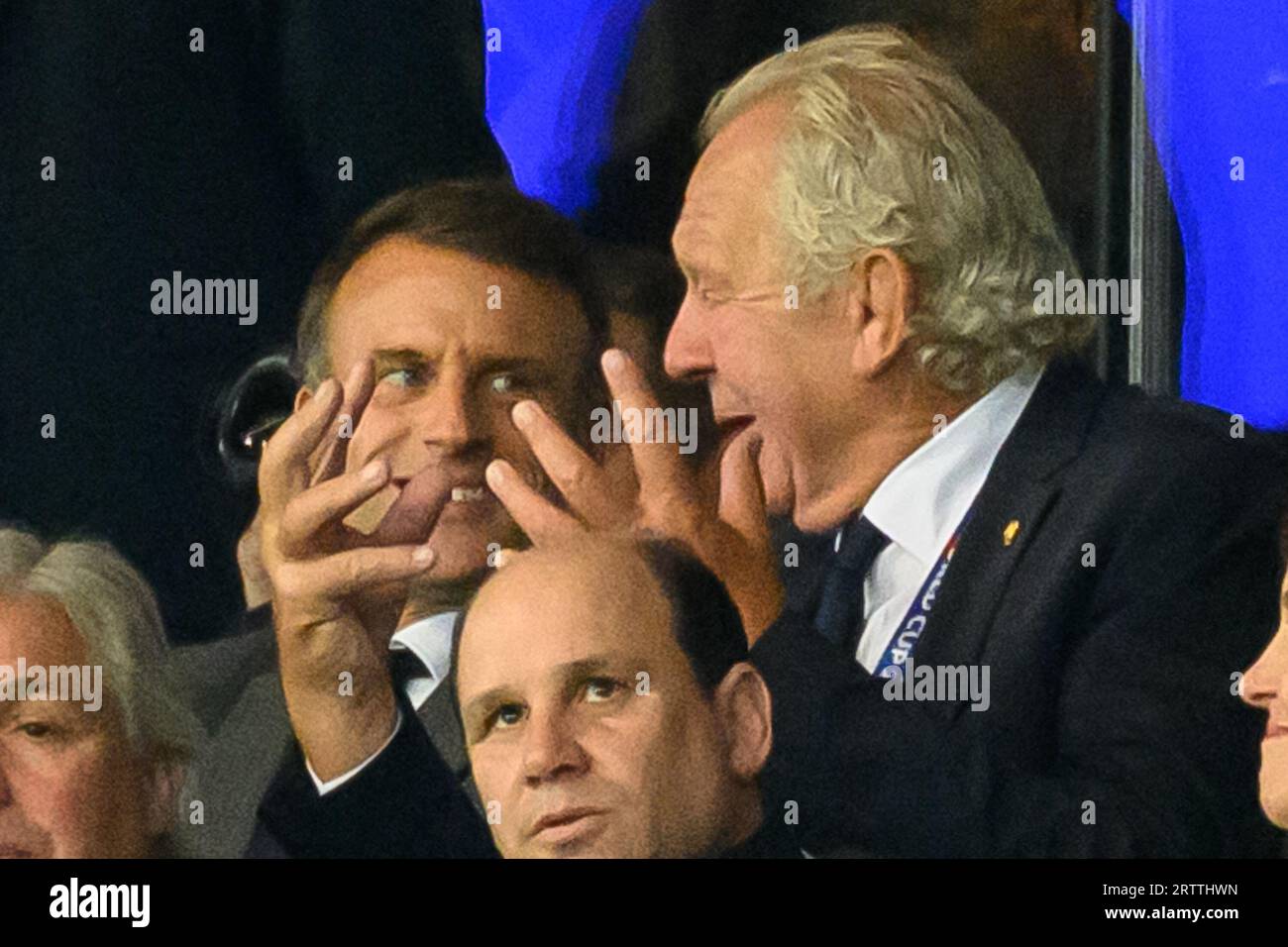 Lille, France. 14th Sept, 2023. French President Emmanuel Macron and