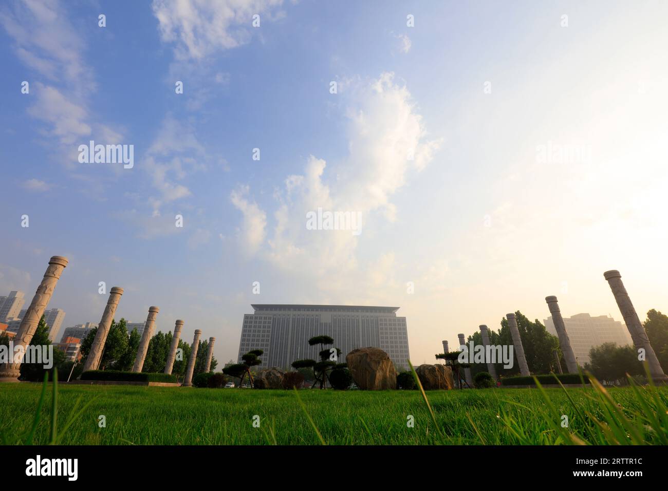 Luannan County - June 21, 2018: Architectural Scenery of Huimin Square, Luannan County, Hebei Province, China Stock Photo