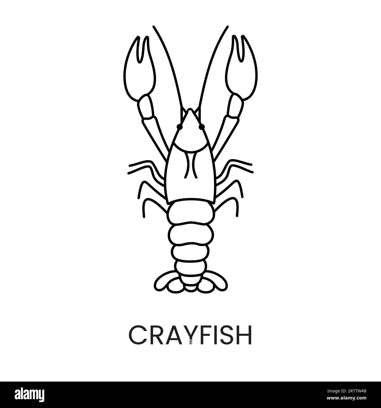 Crayfish line icon in vector, seafood illustration Stock Vector Image ...