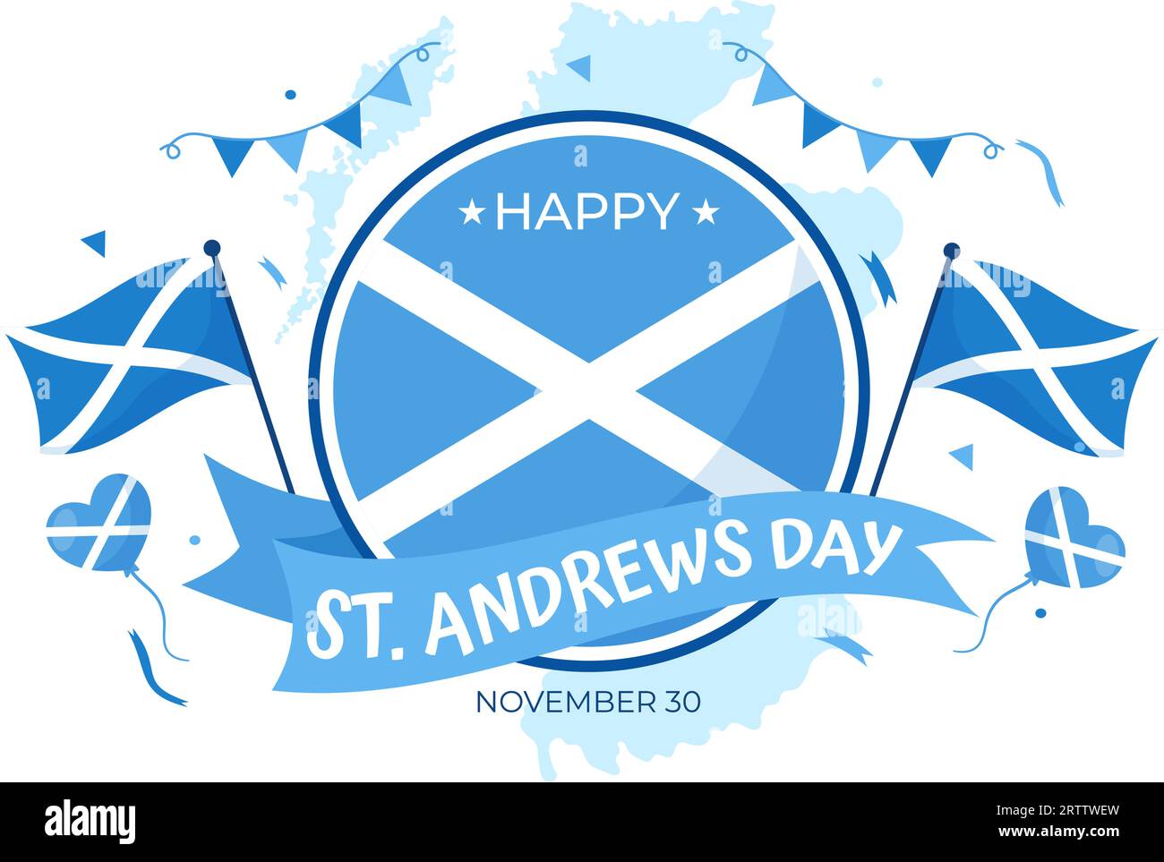 Happy St Andrew Day Vector Illustration on 30 November with Scotland