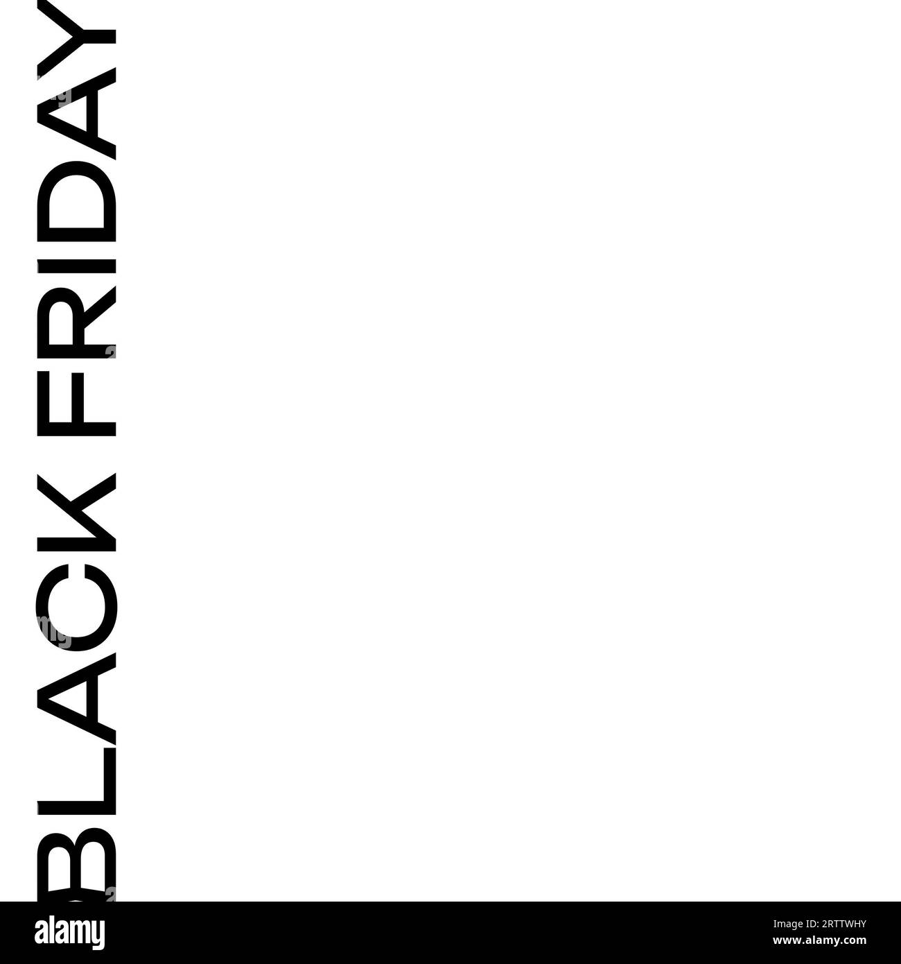 Black friday text in black on white background Stock Photo