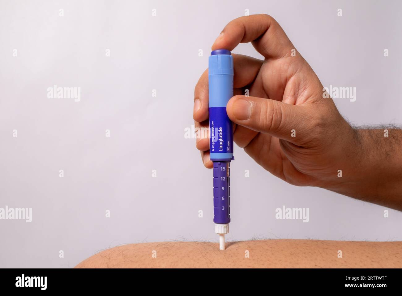 photo of diabetic pen injection on skin Stock Photo Alamy