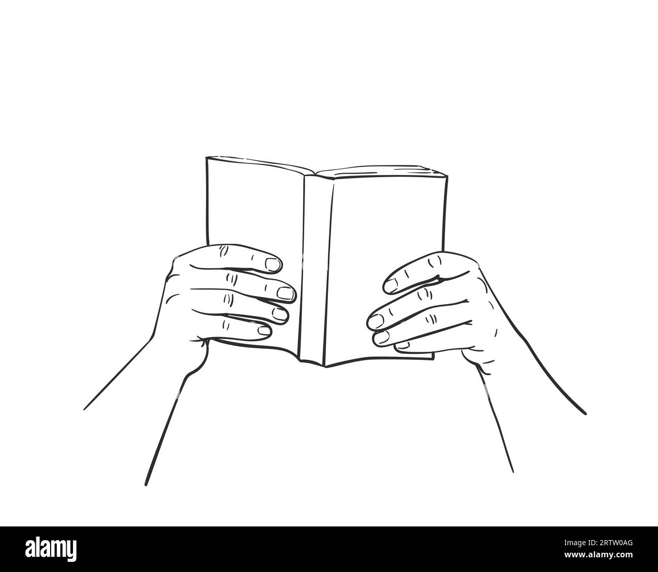 Sketch of hands holding book, Hand drawn vector illustration isolated Stock Vector Image & Art