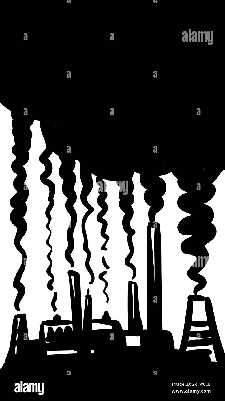Factory black smoke Ecology air and environmental pollution, Global
