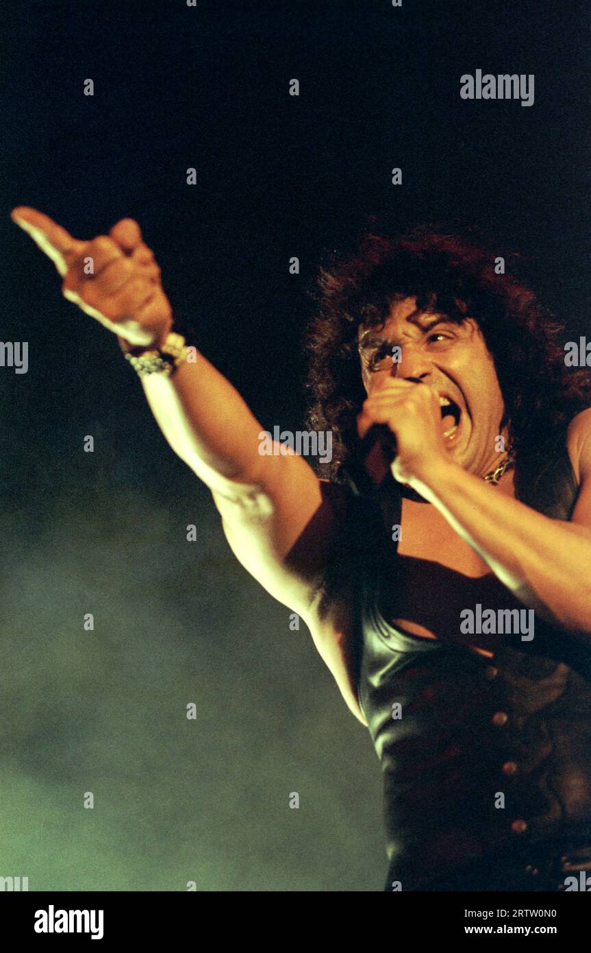 Milan Italy  1997-06-07:  Eric Adams singer of the Manowar group in concert at the Palalavobis Stock Photo