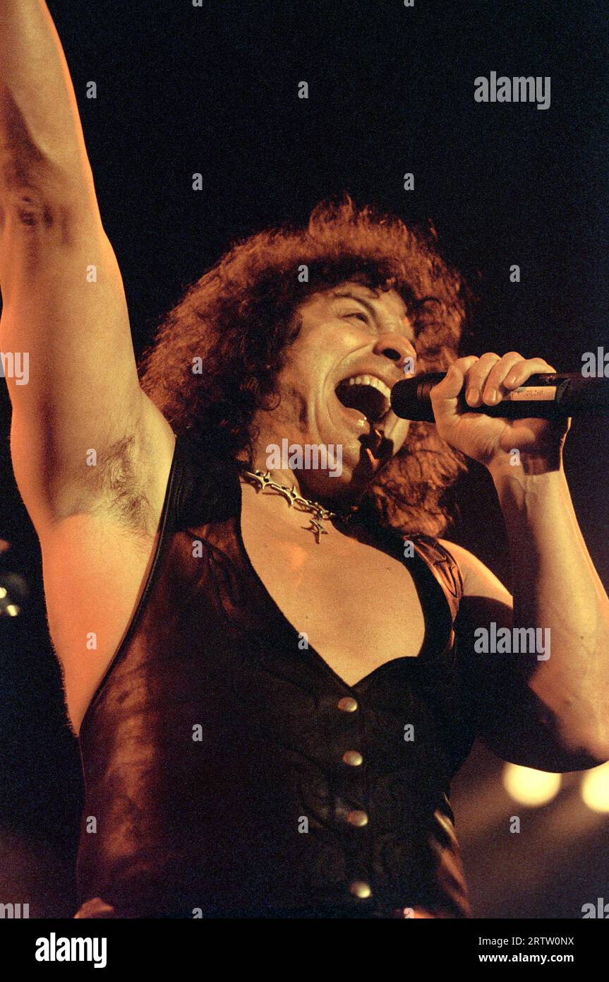 Milan Italy  1997-06-07:  Eric Adams singer of the Manowar group in concert at the Palalavobis Stock Photo