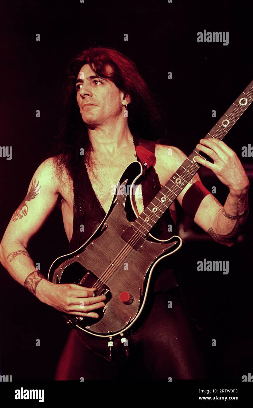 Milan Italy  1997-06-07:   Joey DeMaio bassist of the Manowar group in concert at the Palalavobis Stock Photo