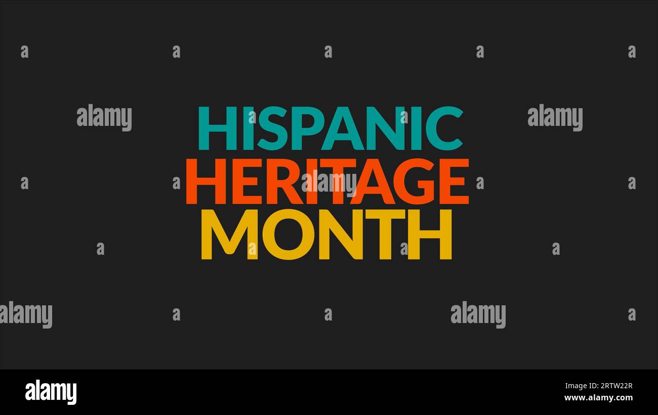 National Hispanic Heritage Month text on black background for National hispanic heritage month Stock Photo